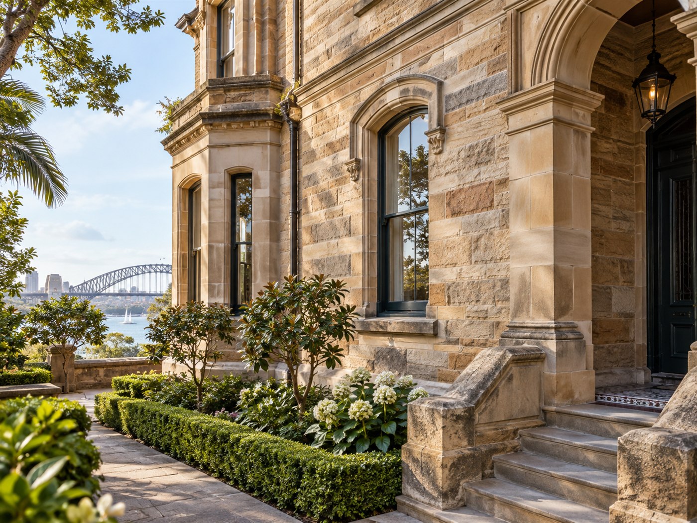Sandstone heritage building representing specialist damp restoration